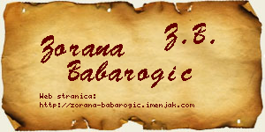 Zorana Babarogić vizit kartica